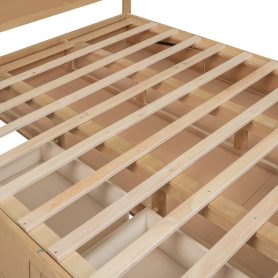 Wood Queen Size Platform Bed With Underneath Storage And 2 Drawers