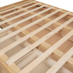 Wood Full Size Platform Bed With Underneath Storage And 2 Drawers