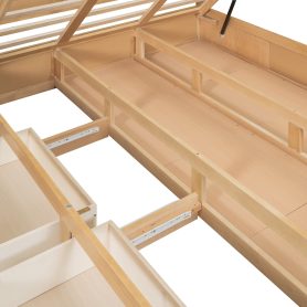 Wood Full Size Platform Bed With Underneath Storage And 2 Drawers