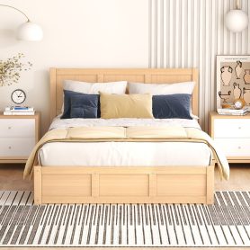 Wood Full Size Platform Bed With Underneath Storage And 2 Drawers