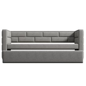 Upholstered Twin Size Daybed With Trundle and Padded Back