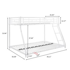 Metal Twin Over Full Bunk Bed