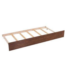 Wooden Full Size House Bed With Rails and Twin Size Trundle
