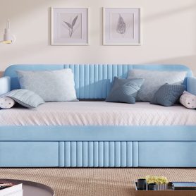 Upholstered Twin Size Sofa Bed With Trundle Bed And Wood Slat 29 Upholstered Twin Size Sofa Bed With Trundle Bed And Wood Slat