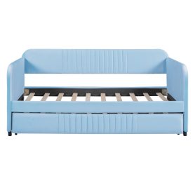 Upholstered Twin Size Sofa Bed With Trundle Bed And Wood Slat 21 Upholstered Twin Size Sofa Bed With Trundle Bed And Wood Slat