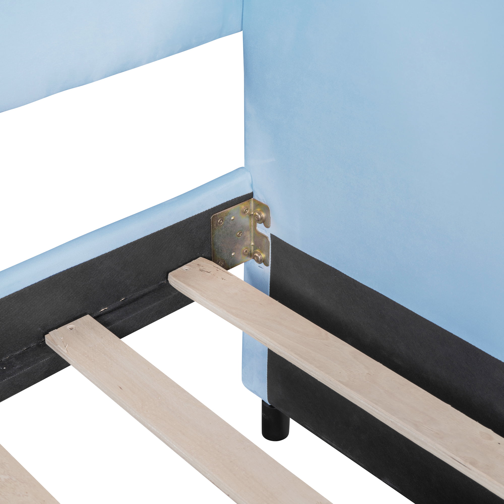 Upholstered Twin Size Sofa Bed With Trundle Bed And Wood Slat 12 Upholstered Twin Size Sofa Bed With Trundle Bed And Wood Slat