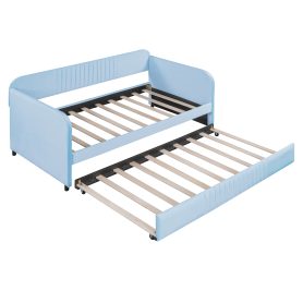 Upholstered Twin Size Sofa Bed With Trundle Bed And Wood Slat 18 Upholstered Twin Size Sofa Bed With Trundle Bed And Wood Slat