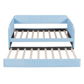 Upholstered Twin Size Sofa Bed With Trundle Bed And Wood Slat 19 Upholstered Twin Size Sofa Bed With Trundle Bed And Wood Slat