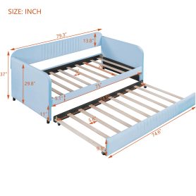 Upholstered Twin Size Sofa Bed With Trundle Bed And Wood Slat 24 Upholstered Twin Size Sofa Bed With Trundle Bed And Wood Slat