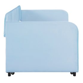 Upholstered Twin Size Sofa Bed With Trundle Bed And Wood Slat 23 Upholstered Twin Size Sofa Bed With Trundle Bed And Wood Slat