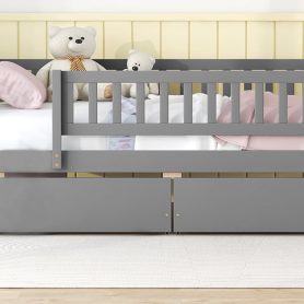 Wooden Twin Size Daybed With Two Drawers