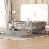 Wooden Full Size Daybed With Two Drawers 1 Wooden Full Size Daybed With Two Drawers