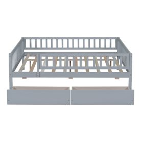 Wooden Full Size Daybed With Two Drawers