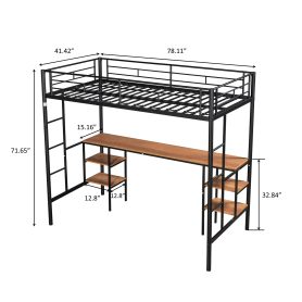 Metal Twin Size Loft Bed With Table 17 Metal Twin Size Loft Bed With Table