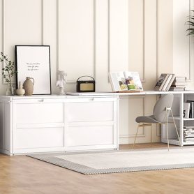 Queen Size Murphy Bed With Rotable Desk