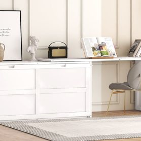 Queen Size Murphy Bed With Rotable Desk