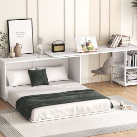 Queen Size Murphy Bed With Rotable Desk