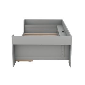 Twin Size Daybed with Shelves, Drawers and Built-In Charging Station