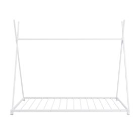 Metal Twin Size House Platform Bed with Triangle Structure