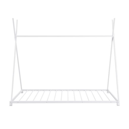 Metal Twin Size House Platform Bed with Triangle Structure