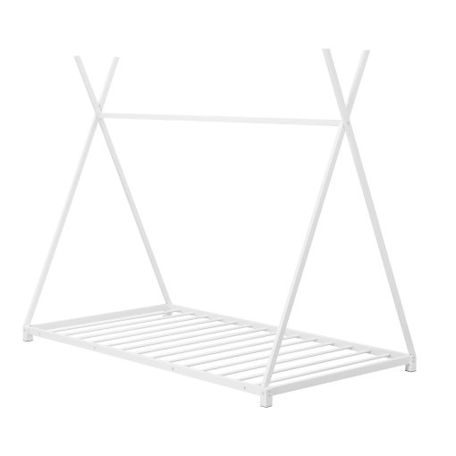 Metal Twin Size House Platform Bed with Triangle Structure