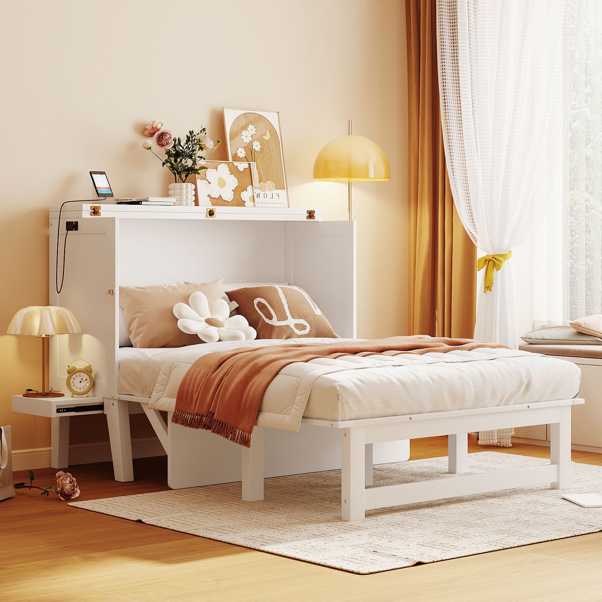 Assembly Instruction For LP000660AAK 3 Full Size Murphy Bed With USB Port And Removable Shelves On Each Side