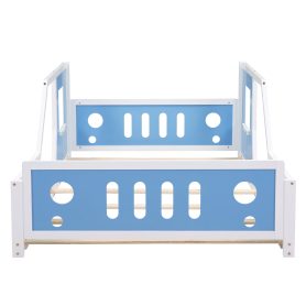 Full Size Classic Car-Shaped Platform Bed with Wheels