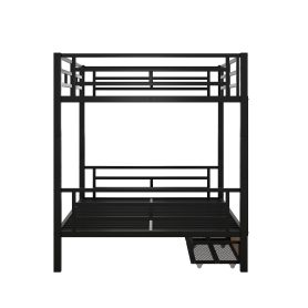 Metal Full Size Convertible Bunk Bed with 2 Drawers