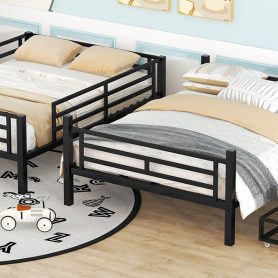 Metal Full Size Convertible Bunk Bed with 2 Drawers