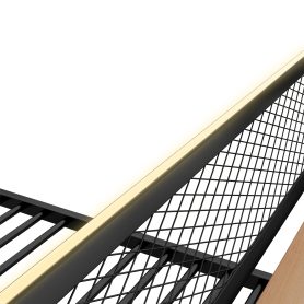 Full Size Metal Bunk Bed with Built-in Desk, Light and 2 Drawers