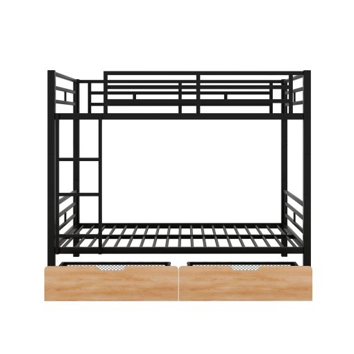 Metal Full Size Convertible Bunk Bed with 2 Drawers