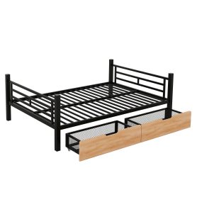 Metal Full Size Convertible Bunk Bed with 2 Drawers