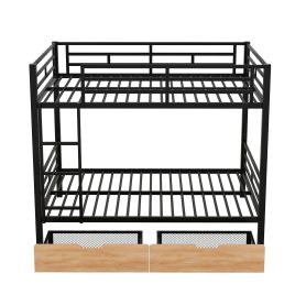 Metal Full Size Convertible Bunk Bed with 2 Drawers