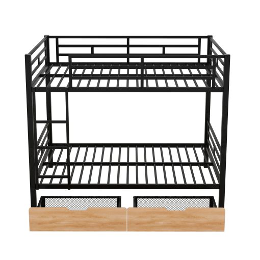 Metal Full Size Convertible Bunk Bed with 2 Drawers