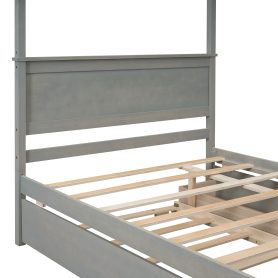 Full Size Wood Canopy Bed With Trundle Bed And Two Drawers 28 Full Size Wood Canopy Bed With Trundle Bed And Two Drawers