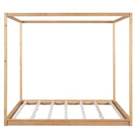 King Size Canopy Platform Bed with Support Legs