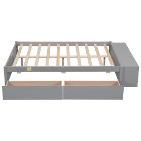 Full Size Daybed With Storage Case and 2 Storage Drawers, Lengthwise Support Slat