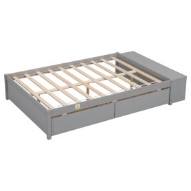 Full Size Daybed With Storage Case and 2 Storage Drawers, Lengthwise Support Slat