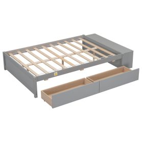 Full Size Daybed With Storage Case and 2 Storage Drawers, Lengthwise Support Slat
