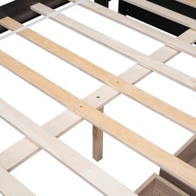 Full Size Daybed With L-Shaped Bookcases and Drawers