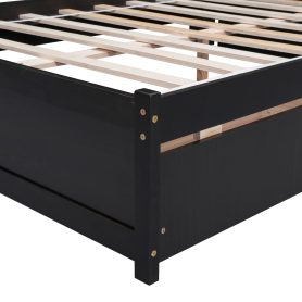 Full Size Daybed With L-Shaped Bookcases and Drawers