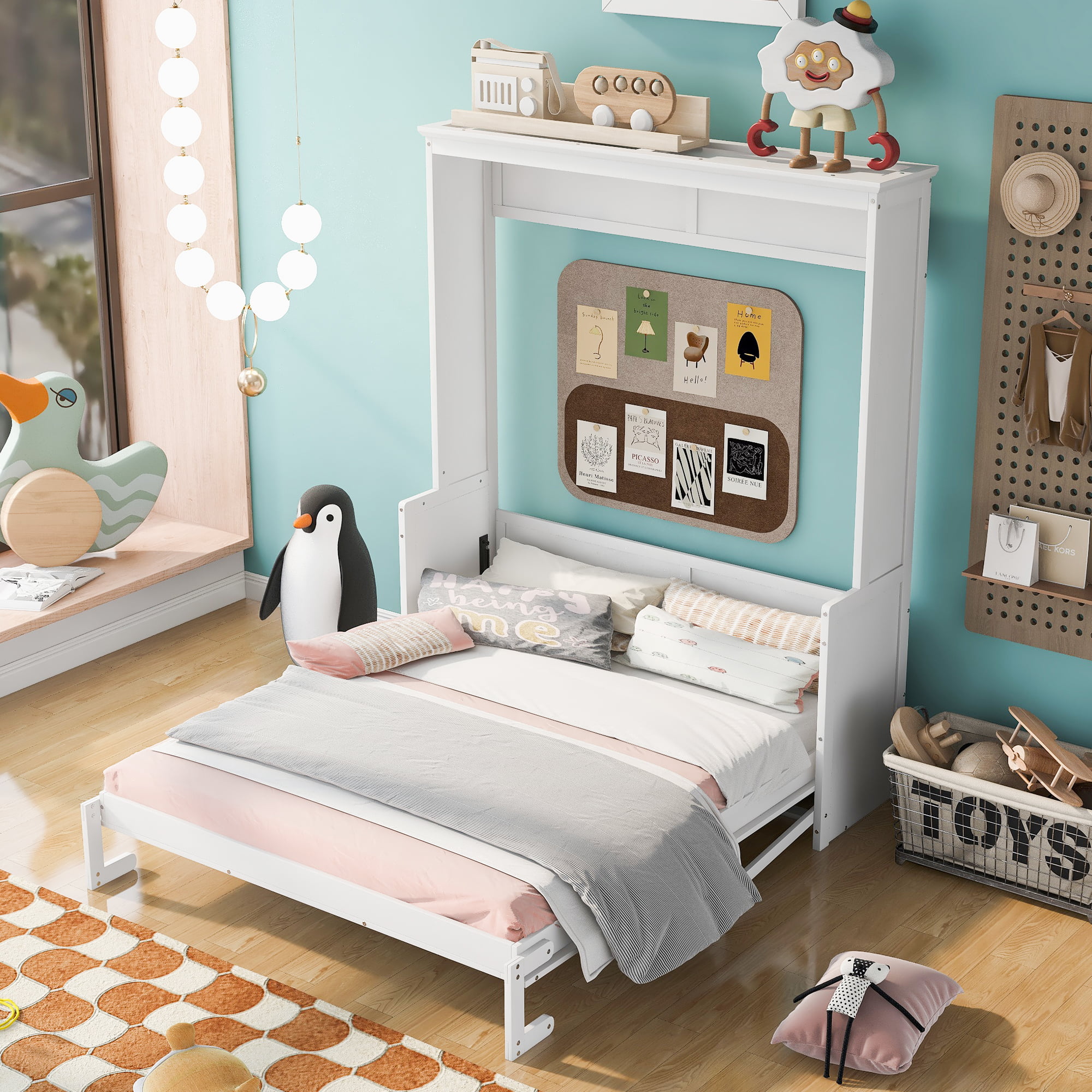 Queen Size Murphy Bed with a Shelf