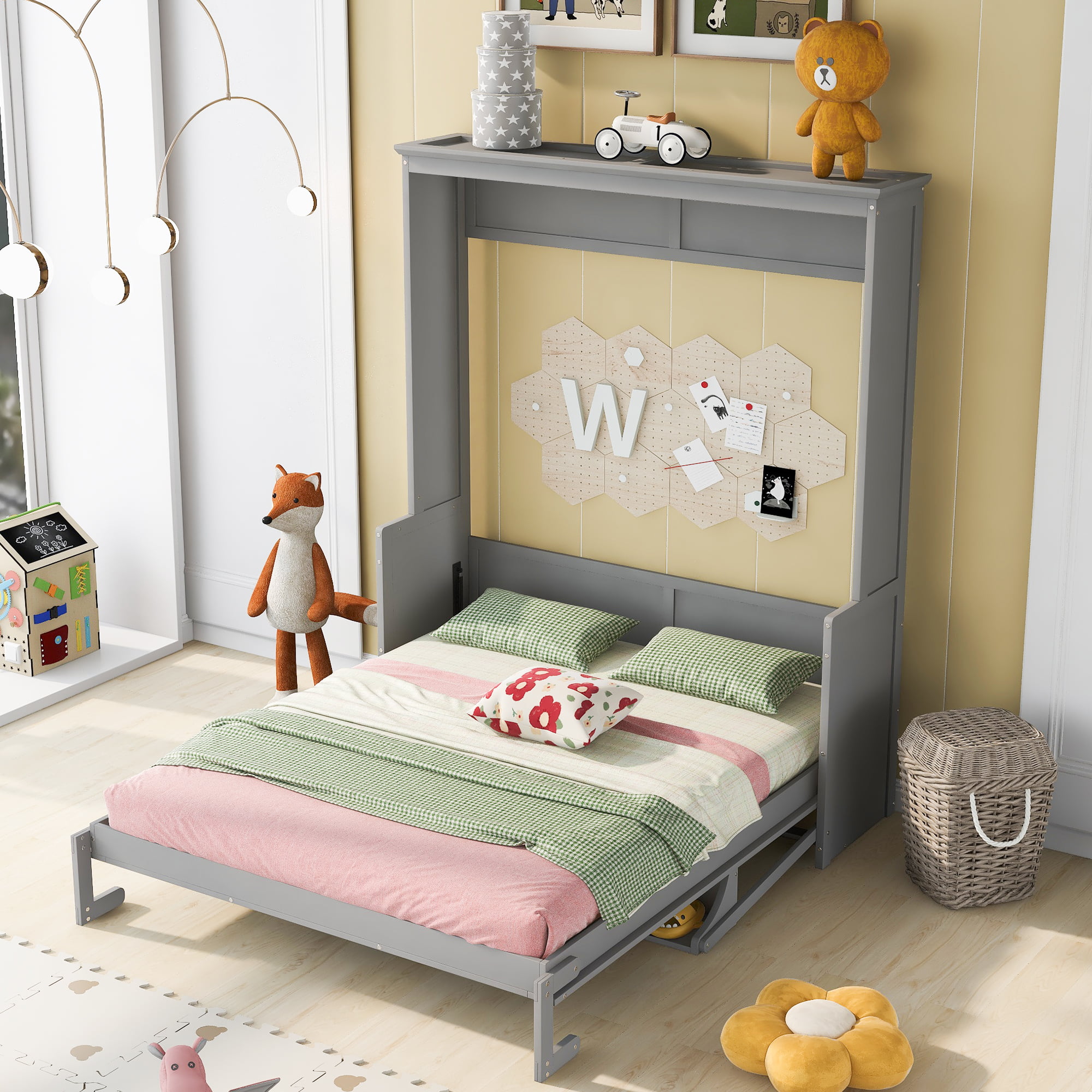 Queen Size Murphy Bed with a Shelf