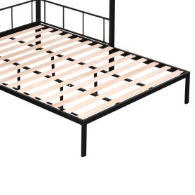 Metal Twin over Full Bunk Bed with Separated Full Bed, Grid Panel & Shelf