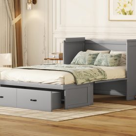 Full Size Murphy Bed with USB Port and a Large Drawer