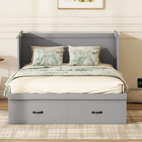 Full Size Murphy Bed with USB Port and a Large Drawer