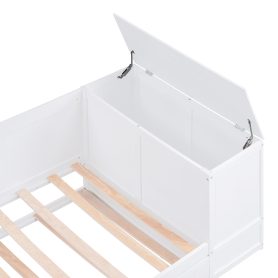 Twin Size Daybed with Storage Arms, Trundle and Charging Station