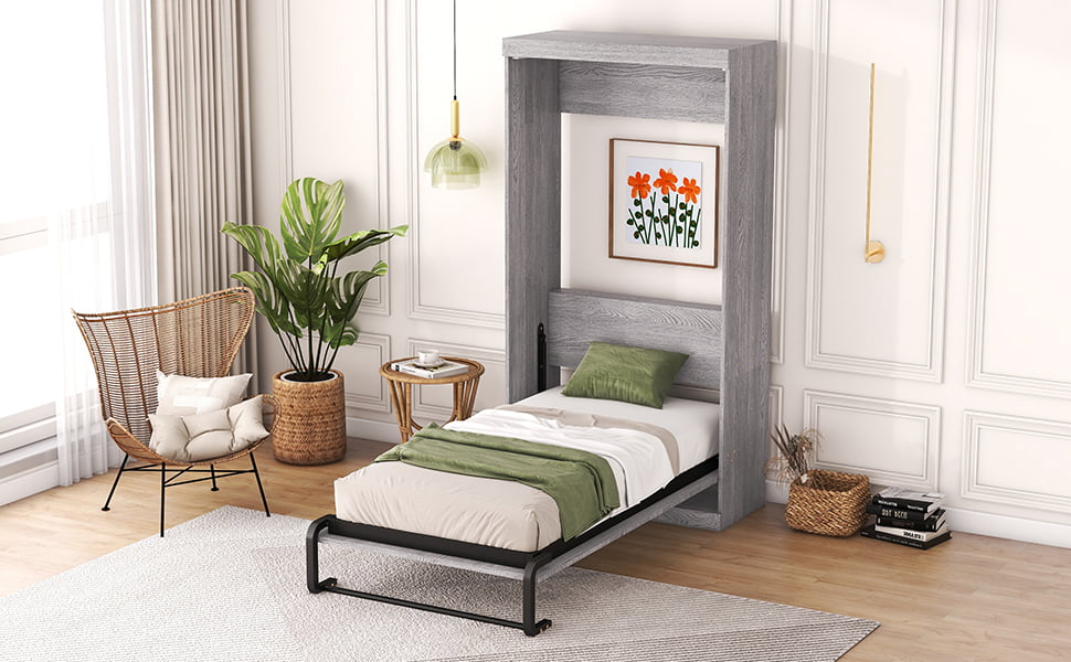 Twin Size Murphy Bed, Can Be Folded Into A Cabinet 8 Twin Size Murphy Bed, Can Be Folded Into A Cabinet