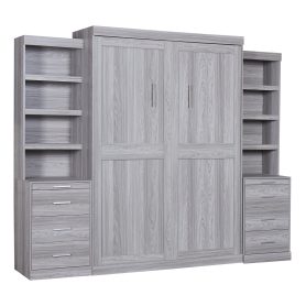 Full Size Murphy Bed with Storage Shelves and Drawers