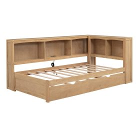 Twin Size Daybed with Trundle, Storage Cabinets and USB Ports